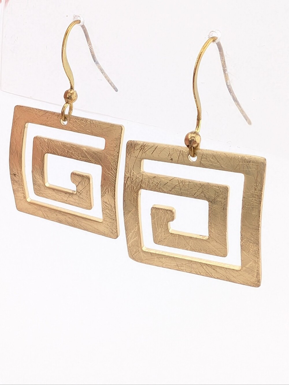 Vintage Gold Greek Key Earrings - Classic Estate Jewelry